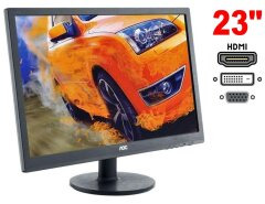 Монитор AOC I2360PHU / 23" (1920x1080) IPS / 1x HDMI, 1x DVI-D, 1x VGA, 4x USB 2.0, 1x Audio