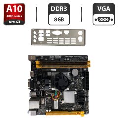 Комплект: Материнская плата Biostar A68N-5600 / AMD A10-4655M (4 ядра по 2.0 - 2.8 GHz) / 8 GB DDR3 / Socket FP2 / Задняя заглушка