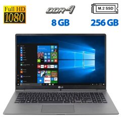 Ноутбук Б-класс LG Gram 15Z975 / 15.6" (1920x1080) IPS / Intel Core i7-8550U (4 (8) ядра по 1.8 - 4.0 GHz) / 8 GB DDR4 / 256 GB SSD M.2 / Intel UHD Graphics 620 / WebCam / HDMI