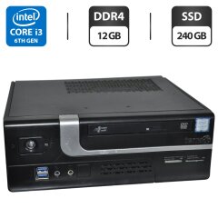 Компьютер Terra SFF / Intel Core i3-6320 (2 (4) ядра по 3.90 GHz) / 12 GB DDR4 / 240 GB SSD / Intel HD Graphics 530 / DVD-ROM / Windows 11 Pro