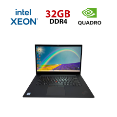 Мобільна робоча станція Lenovo ThinkPad P1 Gen1 / 15.6" (3840x2160) IPS Touch / Intel Xeon E-2176M (6 (12) ядер по 2.7 - 4.4 GHz) / 32 GB DDR4 / 256 GB SSD + 256 GB SSD / nVidia Quadro P2000, 4 GB GDDR5, 128-bit / WebCam / Windows 10