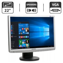 Монитор Samsung SyncMaster 2243WM / 22" (1680x1050) TN / VGA, DVI / Встроенные колонки 1x 1W / VESA 100x100 + Кабели (VGA и питания) в комплекте
