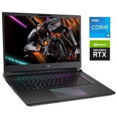 Игровой ноутбук Б-класс Gigabyte Aorus 15 X5LF / 15.6" (1920x1080) IPS / Intel Core i5-13500H (12 (16) ядер по 3.5 - 4.7 GHz) / 16 GB DDR5 / 512 GB SSD / nVidia GeForce RTX 4050, 6 GB GDDR6, 96-bit / WebCam