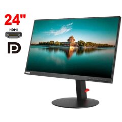 Монитор Lenovo ThinkVision P24h-10 / 24" (2560x1440) IPS / 2x HDMI, 2x DisplayPort, 1x USB Tipe-C, 4x USB 3.0, 1x Audio / VESA 100x100 / Pivot