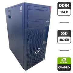 Комп'ютер Fujitsu Esprimo P758 E85 Tower / Intel Core i5-8400 (6 ядер по 2.8 - 4.0 GHz) / 16 GB DDR4 / 480 GB SSD / nVidia Quadro M2000, 4 GB GDDR5, 128-bit