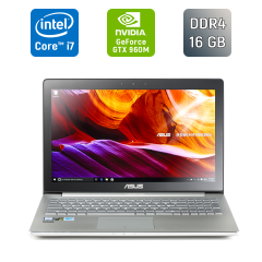 Игровой ноутбук Б-класс Asus VX501V / 15.6" (3840x2160) IPS Touch / Intel Core i7-6700HQ (4 (8) ядра по 2.6 - 3.5 GHz) / 16 GB DDR4 / 256 GB SSD / nVidia GeForce GTX 960M, 2 GB GDDR5, 128-bit / WebCam / HDMI