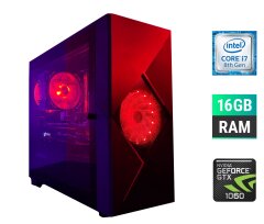 Игровой ПК Tower / Intel Core i7-8700 (6 (12) ядер по 3.2 - 4.6 GHz) / 16 GB DDR4 / 500 GB SSD / nVidia GeForce GTX 1060, 6 GB GDDR5, 192-bit