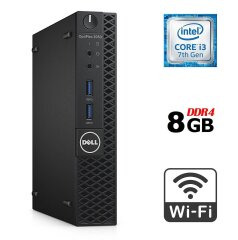 Неттоп Dell OptiPlex 3050 Micro USFF / Intel Core i3-7100T (2 (4) ядра по 3.4 GHz) / 8 GB DDR4 / 240 GB SSD / Intel HD Graphics 630 / DisplayPort / HDMI / Wi-Fi