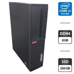 Комп'ютер Lenovo ThinkCentre M720s SFF / Intel Core i3-8100 (4 ядра по 3.6 GHz) / 8 GB DDR4 / 256 GB SSD / Intel UHD Graphics 630