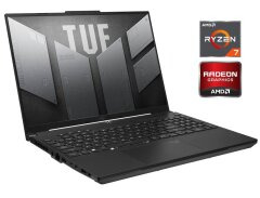 Ігровий ноутбук Б-клас Asus TUF Gaming Advantage A16 FA617NS / 16" (1920x1200) IPS / AMD Ryzen 7 7735HS (8 (16) ядер по 3.2 - 4.75 GHz) / 16 GB DDR5 / 512 GB SSD NVMe / AMD Radeon RX 7600S, 8 GB GDDR6, 128-bit / WebCam