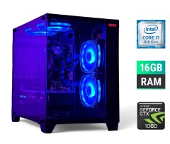 Игровой ПК Tower / Intel Core i7-8700K (6 (12) ядер по 3.7 - 4.7 GHz) / 16 GB DDR4 / 500 GB SSD / nVidia GeForce GTX 1060, 6 GB GDDR5, 192-bit