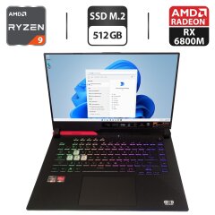 Игровой ноутбук Asus ROG Strix G513QY Advantage Edition / 15.6" (2560x1440) IPS / AMD Ryzen 9 5980HX (8 (16) ядер по 3.3 - 4.8 GHz) / 16 GB DDR4 / 512 GB SSD M.2 / AMD Radeon RX 6800M, 12 GB GDDR6, 192-bit / USB 3.2 / HDMI