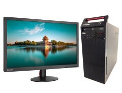 Комплект ПК: Lenovo ThinkCentre E73 Tower / Intel Core i3-4170 (2 (4) ядра по 3.7 GHz) / 8 GB DDR3 / 500 GB HDD / Intel HD Graphics 4400 + Монитор Lenovo ThinkVision T2224d / 22" (1920x1080) IPS / 1x DP, 1x VGA / VESA 100x100