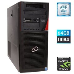 Робоча станція Fujitsu Celsius M740 Tower / Intel Xeon E5-1650 v4 (6 (12) ядер по 3.6 - 4.0 GHz) / 64 GB DDR4 / 240 GB SSD / nVidia Quadro M4000, 8 GB GDDR5, 256-bit / 1000W / DVD-RW / DisplayPort