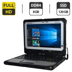 Захищений нетбук-трансформер Б-клас Panasonic Toughbook CF-20 MK2 / 10.1" (1920x1200) IPS Touch / Intel Core i5-7Y57 (2 (4) ядра по 1.2 - 3.3 GHz) / 8 GB DDR3 / 120 GB SSD / Intel HD Graphics 615 / WebCam 2 MP + 8 MP / Windows 10 Pro + Стилус