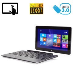 Ноутбук-трансформер Б-клас Dell Venue 11 Pro Black / 10.8" (1920x1080) IPS Touch / Intel Core M-5Y10 (2 (4) ядра по 0.8 - 2.0 GHz) / 4 GB DDR3 / 64 GB SSD / Intel HD Graphics 5300 / WebCam 8 MP + 2 MP / Card Reader