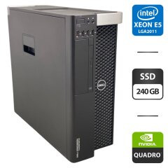 Робоча станція Dell Precision T5810 Tower / Intel Xeon E5-2697 v3 (14 (28) ядра по 2.6 - 3.6 GHz) / 64 GB DDR4 / 240 GB SSD / nVidia Quadro M4000, 8 GB GDDR5, 256-bit / DVD-ROM
