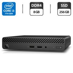 Неттоп Б-класс HP 260 G3 Desktop Mini PC USFF / Intel Core i3-7130U (2 (4) ядра по 2.7 GHz) / 8 GB DDR4 / 256 GB SSD / Intel HD Graphics 620 / Блок питания