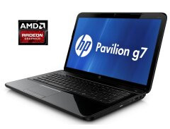 Ноутбук HP Pavilion G7 / 17.3" (1600x900) TN / AMD Phenom II X2 N660 (2 ядра по 3.0 GHz) / 4 GB DDR3 / 128 GB SSD / AMD Radeon HD 7400M, 1 GB GDDR3, 64-bit / WebCam / Win 10 Pro / АКБ не тримає