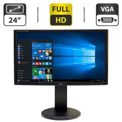 Монітор Iiyama ProLite E2409HDS / 24" (1920x1080) TN / VGA, DVI, HDMI, Audio / Вбудовані колонки 2x 2W / VESA 100x100 + Кабель жиалення