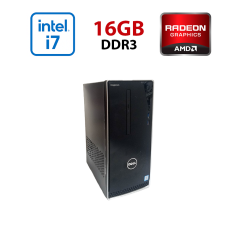 Игровой ПК Dell Inspirion 3650 / Intel Core i7-6700K (4 (8) ядра по 4.0 - 4.2 GHz) / 16 GB DDR3 / 512 GB SSD / AMD Radeon RX 460, 2 GB GDDR5, 128-bit / Wi-Fi+Bluetooth / DVD / Win 10 Home Lic