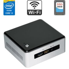 Неттоп Intel NUC NUC5i3RYH USFF / Intel Core i3-5010U (2 (4) ядра по 2.1 GHz) / 8 GB DDR3 / 256 GB SSD / Intel HD Graphics 5500 / miniDP / mHDMI / Wi-Fi / Блок питания в комплекте