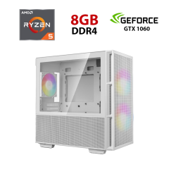 Новый игровой ПК Ice CH360 White Tower / AMD Ryzen 5 5500 (6 (12) ядер по 3.6 - 4.2 GHz) / 8 GB DDR4 / 480 GB SSD / nVidia GeForce GTX 1060, 6 GB GDDR5, 192-bit